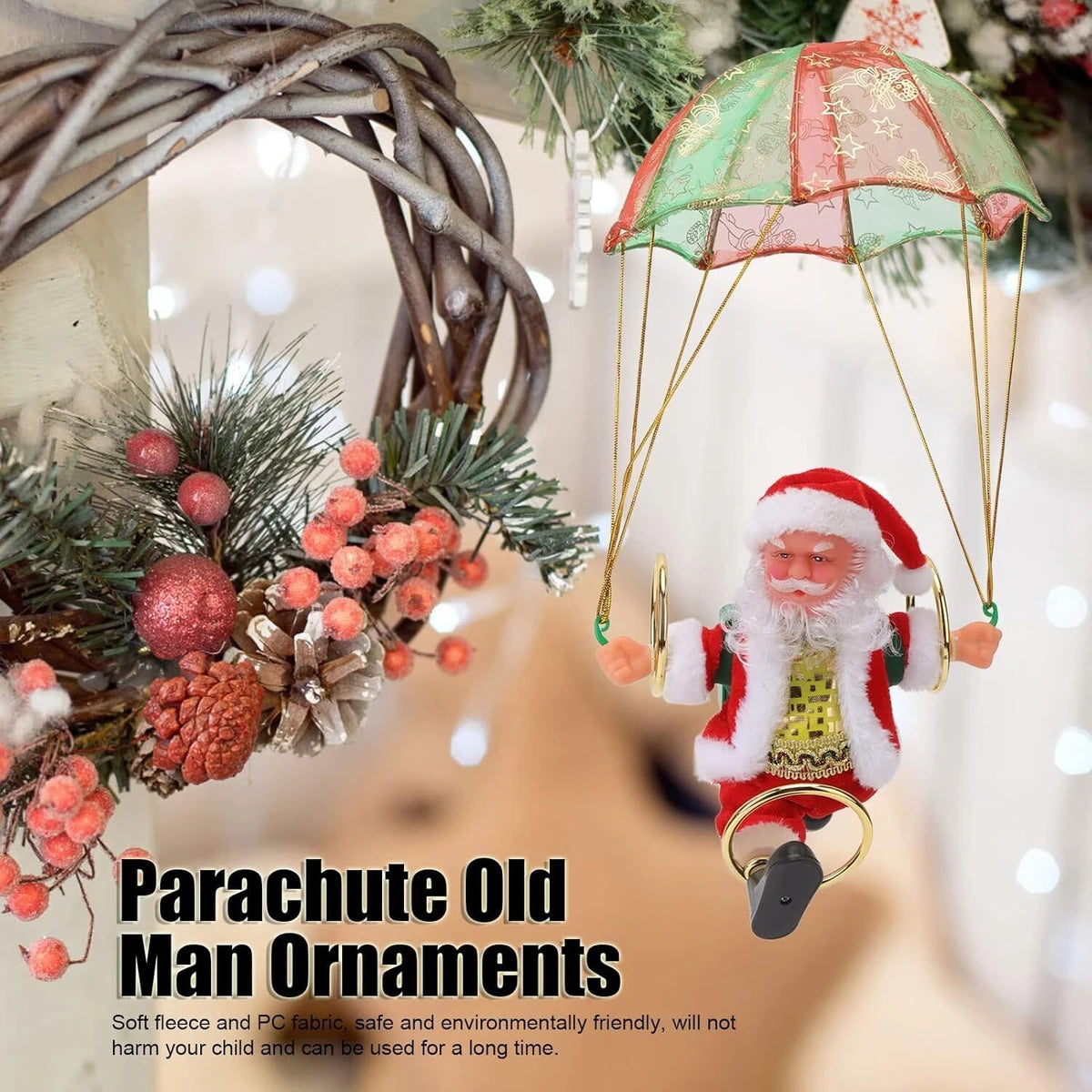 🪂 Flying Parachute Santa